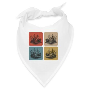 Vintage Fischkutter – Maritime Nostalgie - Bandana - Weiß - Vorne