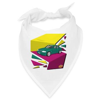 Funky 90‘s car - Bandana - Weiß - Vorne