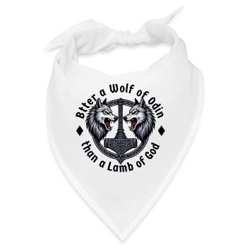 Lieber ein Wolf Odins als ein Lamm Gottes - Bandana - Weiß - Vorne