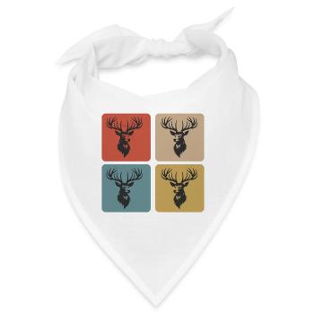 Majestätischer Hirsch – Symbol der Wildnis - Bandana - Weiß - Vorne