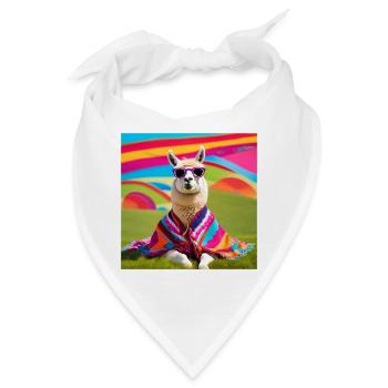 Lama, Alpaka, Lama Humor - Bandana - Weiß - Vorne