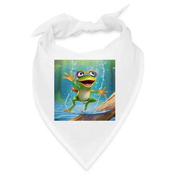 Frosch, Amphibie, Laubfrosch - Bandana - Weiß - Vorne