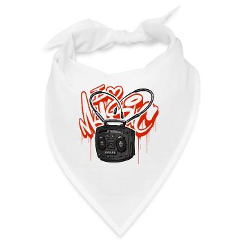 I love Music Ghettoblaster Boombox - Bandana - Weiß - Vorne