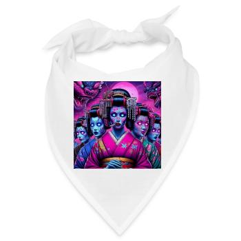 Cyberpunk Geisha gang - Bandana - Weiß - Vorne