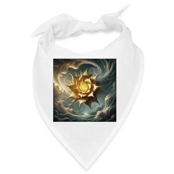 Sonnenblüte im Nebel - Bandana - Weiß - Vorne