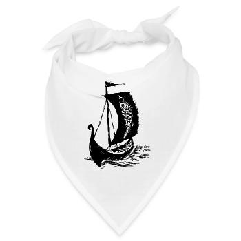 Wikinger-Langschiff - Bandana - Weiß - Vorne