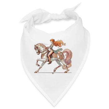 Dressurreiten Reiten Pferd edel dynamisch Geschenk - Bandana - Weiß - Vorne