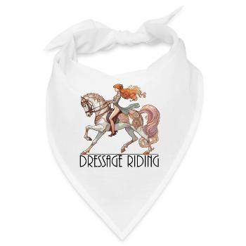 Dressurreiten Reiten Pferd edel dynamisch Geschenk - Bandana - Weiß - Vorne