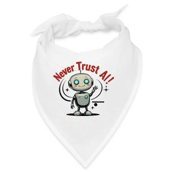 Never Trust AI - Bandana - Weiß - Vorne