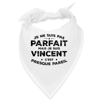 Vincent Ein Name, eine Haltung Humor Vincent - Bandana - Weiß - Vorne