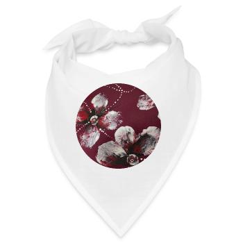 Blumen Design auf Accessoires - Bandana - Weiß - Vorne