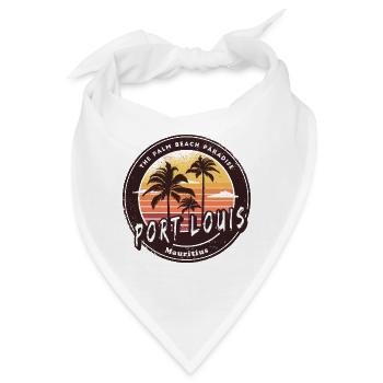 Port Louis Mauritius Palmen Retro Design - Bandana - Weiß - Vorne