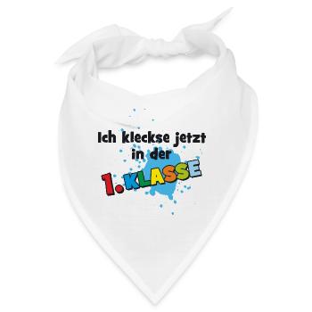 Ich kleckse jetzt in der 1. Klasse - Farbklecks  - Bandana - Weiß - Vorne