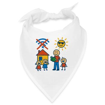 Kein WLAN, kein Mitleid - Bandana - Weiß - Vorne