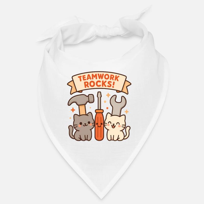 Teamwork Rocks – Chats mignons avec des outils Bandana