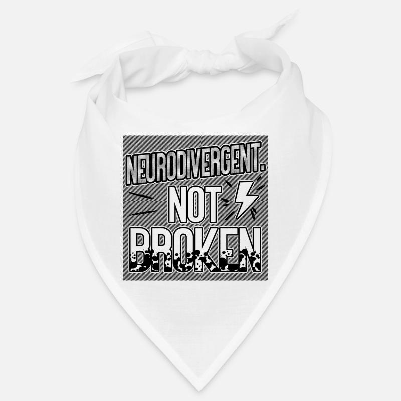 Neurodivergent Not Broken – Neurodiversity Pride - Bandana - Weiß
