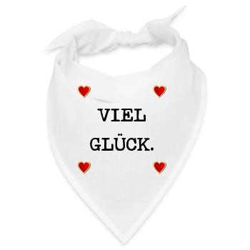 HERZ GLÜCKWÜNSCHE VIEL GLÜCK - Bandana - Weiß - Vorne
