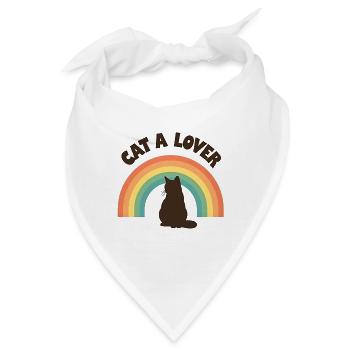 Regenbogen Liebe Katze - Bandana - Weiß - Vorne