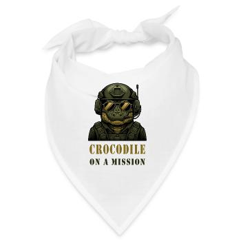 Krokodil in Mission - Bandana - Weiß - Vorne