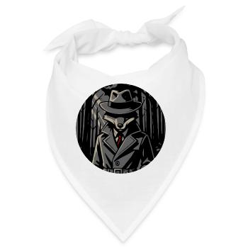 Fuchs Detektiv im Noir-Look - Bandana - Weiß - Vorne