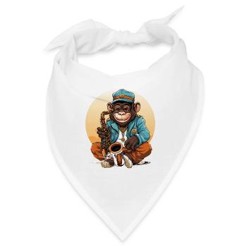 Schwingendes Affenständchen - Bandana - Weiß - Vorne