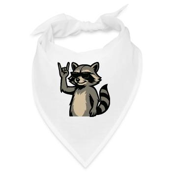 Cooler Waschbär mit Sonnenbrille. - Bandana - Weiß - Vorne