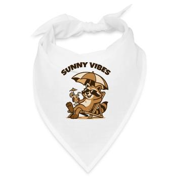 Sunny Vibes Strand-Raccoon - Bandana - Weiß - Vorne