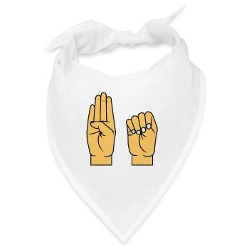 Universelles Handzeichen für Hilfe, SOS Handzeichen - Bandana - Weiß - Vorne