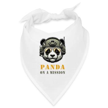 Panda in Mission / Militär - Bandana - Weiß - Vorne