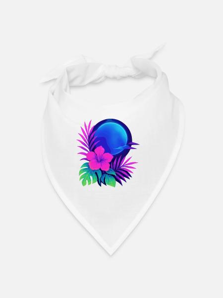 Neon Tropic Moon - Bandana - Weiß - Vorne