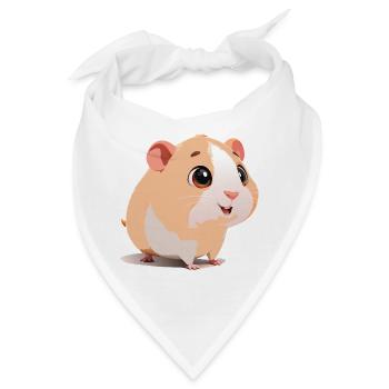 Lustiges und neugieriges Meerschweinchenbaby - Bandana - Weiß - Vorne