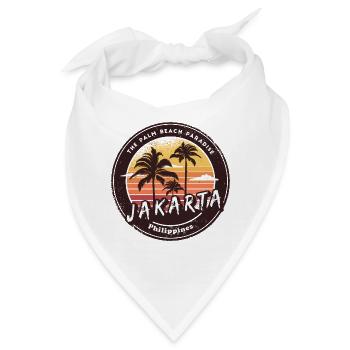 Jakarta Philippinen Strand Palmen Design - Bandana - Weiß - Vorne