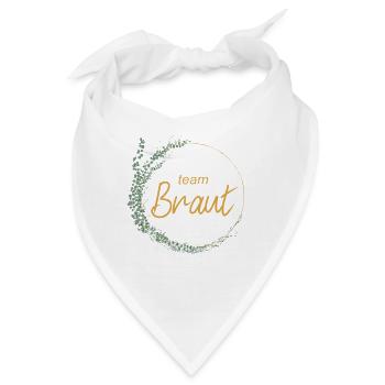 Team Braut! Eukalyptus-Kranz, personalisierbar - Bandana - Weiß - Vorne