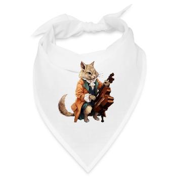 Der musikalische Eichhörnchen-Virtuose - Bandana - Weiß - Vorne
