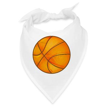 Leuchtender Basketball in Orange - Sportdesign - Bandana - Weiß - Vorne