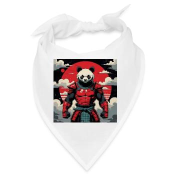 Samurai Panda Krieger - Bandana - Weiß - Vorne