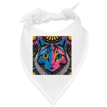 Elektrische Katze - Bandana - Weiß - Vorne