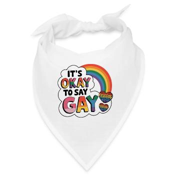 LGBTQ Pride Month - Es ist in Ordnung, schwul zu sagen - Bandana - Weiß - Vorne