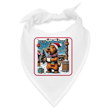 Weihnachtsmarkt Scottish Terrier - Bandana - Weiß - Vorne