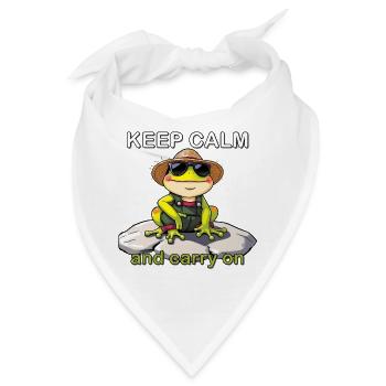 Lustiger Frosch mit Sonnenbrille und Strohhut - Bandana - Weiß - Vorne