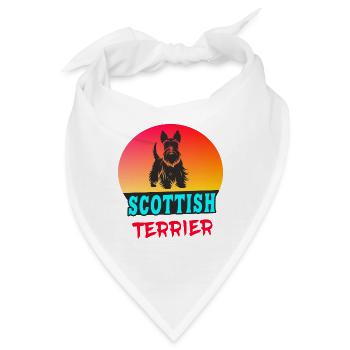 Scottish Terrerier Vintage Design - Bandana - Weiß - Vorne