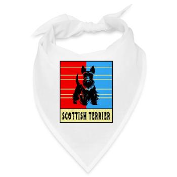 Scottish Terrier Vintage Design - Bandana - Weiß - Vorne
