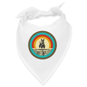 Scottish Terrier Vintage Design - Bandana - Weiß - Vorne