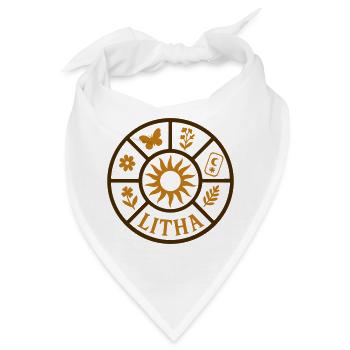 Litha Sonnenrad - Symbole des Sommerfests - Bandana - Weiß - Vorne