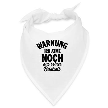 Warnung - Bandana - Weiß - Vorne