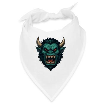 Dämonisches Wyrmgesicht - Bandana - Weiß - Vorne