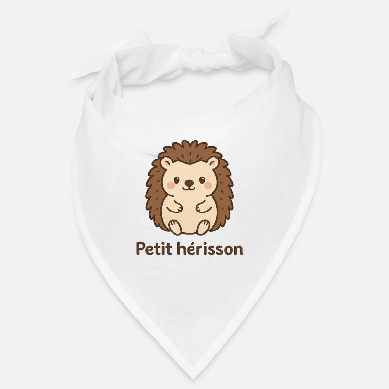 hérisson mignon "Petit hérisson" - Bandana - blanc