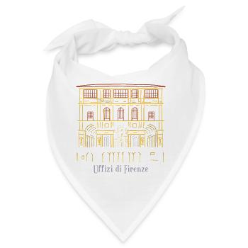 Florenz, Museum Uffizi, Italien Handzeichnung - Bandana - Weiß - Vorne
