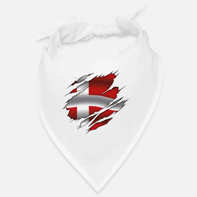 Drapeau du Danemark - Danemark - Drapeau déchiré Bandana