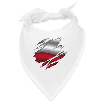 Flagge von Polen - Polen - Zerrissene Flagge - Bandana - Weiß - Vorne